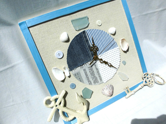 再販　海の時間を刻む時計　シカク 1枚目の画像