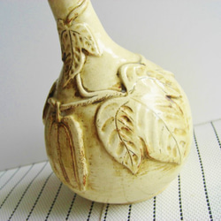花器　烏瓜浮き彫り 4枚目の画像