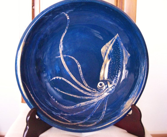 大皿飾り絵皿 烏賊 その他インテリア雑貨 花鳥風魚庵 通販 1283484