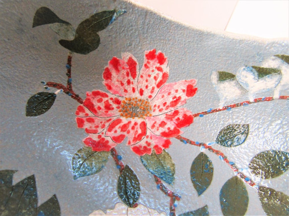 ねこたま様専用ページ　山茶花（サザンカ二種類）足付き深鉢 5枚目の画像