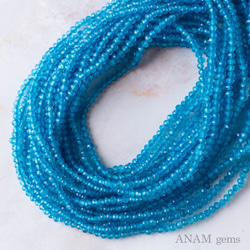 【40cm!】 ネオンアパタイト 2mm ボールカット 40cmロング (ビーズ素材)★ANAM gems 2枚目の画像