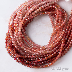 【35cm】レッド スピネル 2.3mm ボールカット (ビーズ素材)★ANAM gems 2枚目の画像