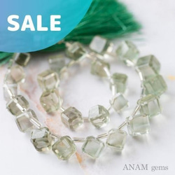 【20cm】グリーンアメジスト キューブ (ビーズ素材)★ANAM gems 1枚目の画像