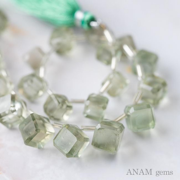 【20cm】グリーンアメジスト キューブ (ビーズ素材)★ANAM gems 5枚目の画像