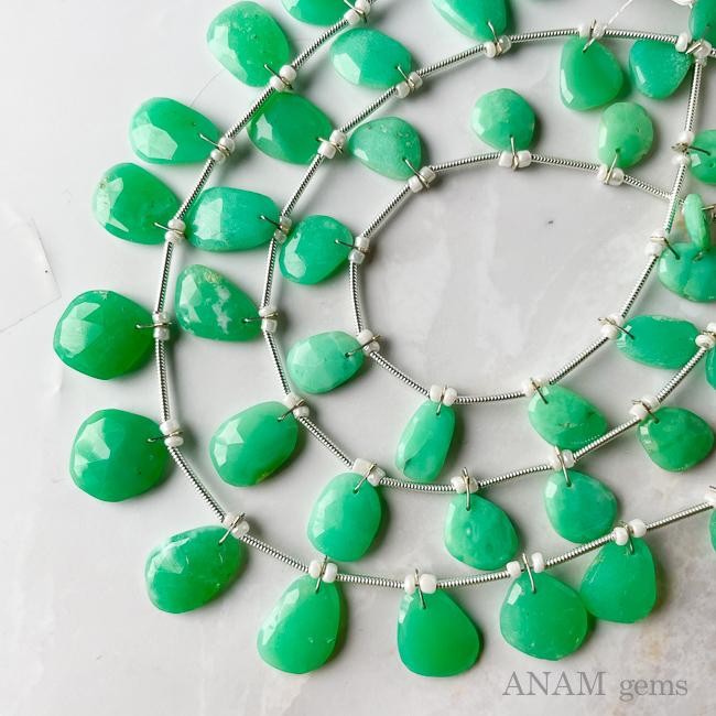 【14粒】クリソプレーズ ローズカットスライス ビーズ (ビーズ素材)★ANAM gems 4,891円