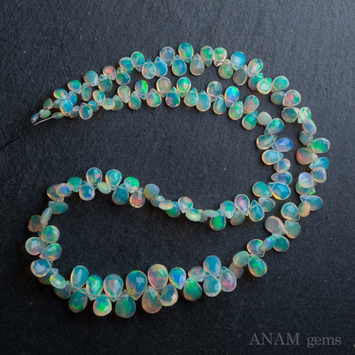 30粒】エチオピア産 プレシャス オパール ペアシェイプカット