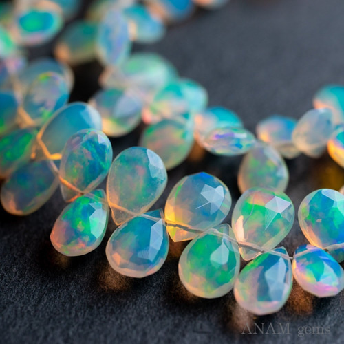 30粒】エチオピア産 プレシャス オパール ペアシェイプカット
