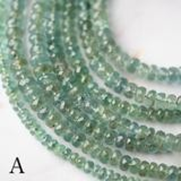 【19cm】ザンビア産 エメラルド ボタンカット ビーズ (ビーズ素材)★ANAM gems 2枚目の画像