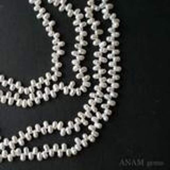 【37㎝】ホワイト 淡水パール クレオパトラ 6mｍ (ビーズ素材)★ANAM gems 3枚目の画像