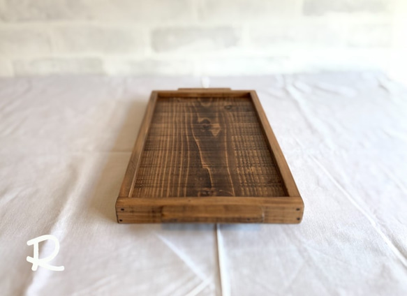 木製カフェトレー　（小）　古材風　ハンドメイド　ＪＢ 4枚目の画像