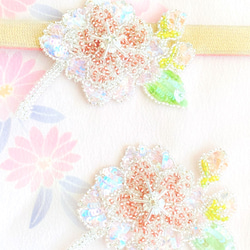 【sale】八重桜のブローチ　オートクチュール刺繍 2枚目の画像