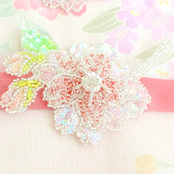 【sale】八重桜のブローチ　オートクチュール刺繍 5枚目の画像