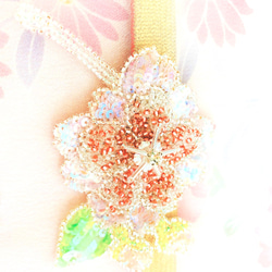 【sale】八重桜のブローチ　オートクチュール刺繍 6枚目の画像
