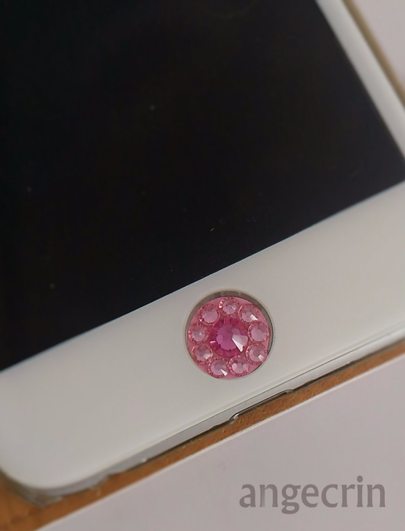 加圧式ホームボタンのみ対応　iPhone 花柄ホームボタンシール　 1枚目の画像