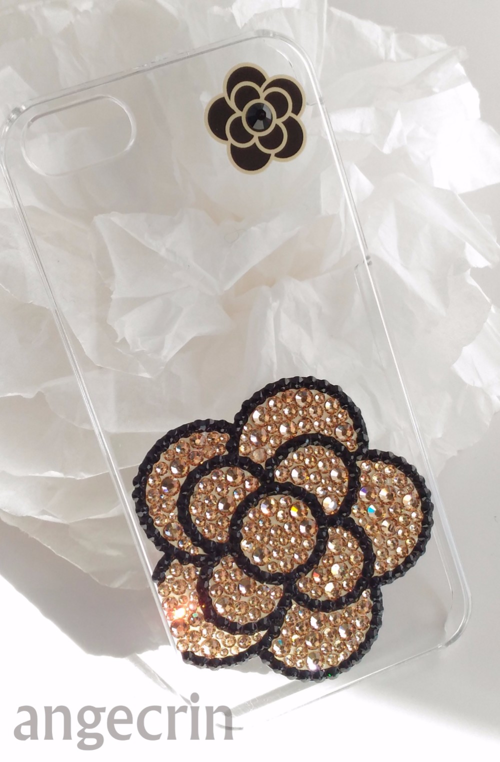 カメリア フラワー デコ  ライトコロラドトパーズ