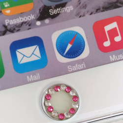 スワロでキラキラiPhoneホームボタンシール　指紋認証対応可　 4枚目の画像