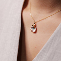 Margaritifere - 好運月光女神黃鐵礦珍珠純銀項鍊-粉鋯石+紅寶石 第3張的照片