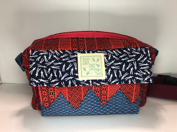 だんだら和柄スクエアボディバック ボディバッグ・ウエストポーチ 誠武