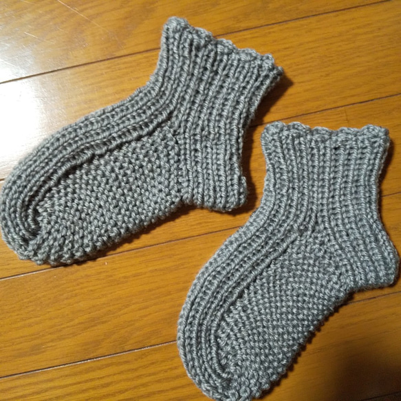 毛糸くつした☆ レッグウォーマー*ハイクラス仕様*／For Woman＆Kids【Blight Gray】 2枚目の画像