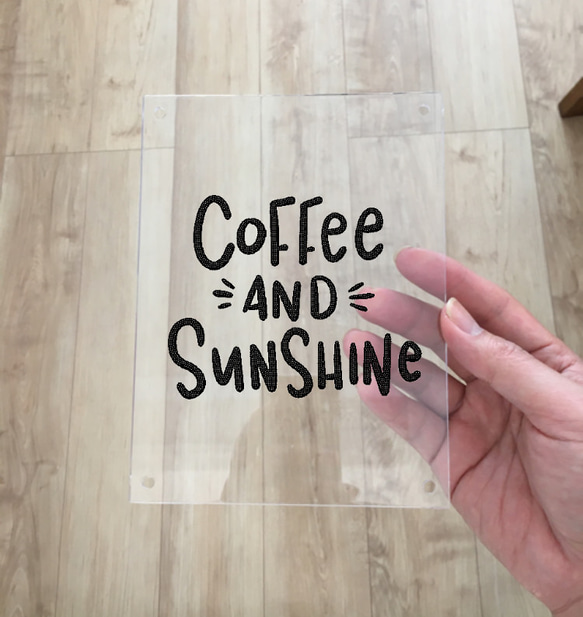お洒落インテリアプレート　北欧デザイン　モノトーン　韓国インテリア　カフェ　イラスト　メッセージ　コーヒー 1枚目の画像