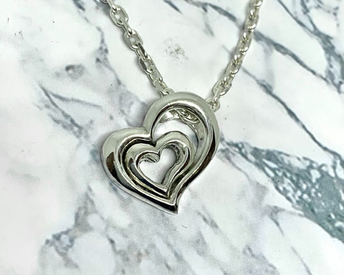 dual heart》ネックレストップ|silver925・大人のハート dual heart》ネックレストップ|silver925・大人のハート