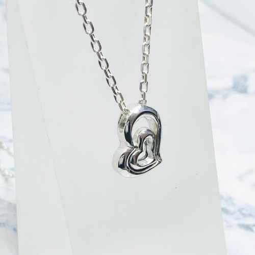 dual heart》ネックレストップ|silver925・大人のハート dual heart》ネックレストップ|silver925・大人のハート