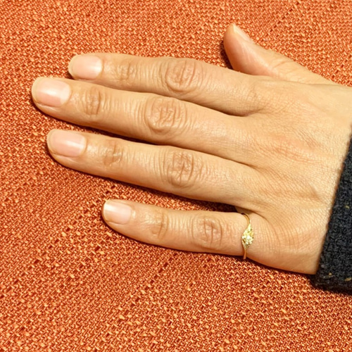 K18平打ちバラ（薔薇）彫りゴールドリング11-12号2398K2504