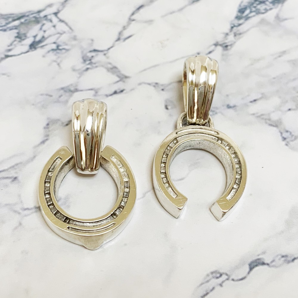 《horse shoe》馬蹄ネックレストップ｜silver925・鏡面×艶消し・立体造形・チェーン付き・選べる向き