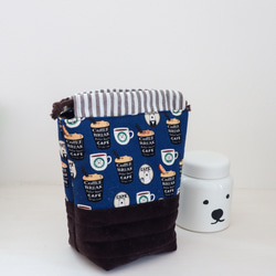 しろくまカフェのほっこりスープジャーバッグ【ネイビーブルー】 4枚目の画像