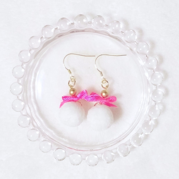 ponpon_tassel【white×pink】 1枚目の画像
