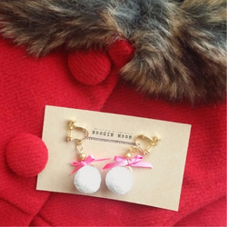 ponpon_tassel【white×pink】 2枚目の画像