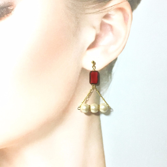 おばあちゃんのジュエリーBOXで見つけたアクセサリー【Red】 2枚目の画像