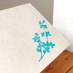 青い小花のミニレターセット（活版印刷、凸版印刷） 5枚目の画像