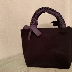 【５面Mサイズ　ダークグレー】candy☺︎　ヌビバッグ　リボン 5面Mサイズ ダークグレー】candy☺︎様専用 ヌビバッグ リボン