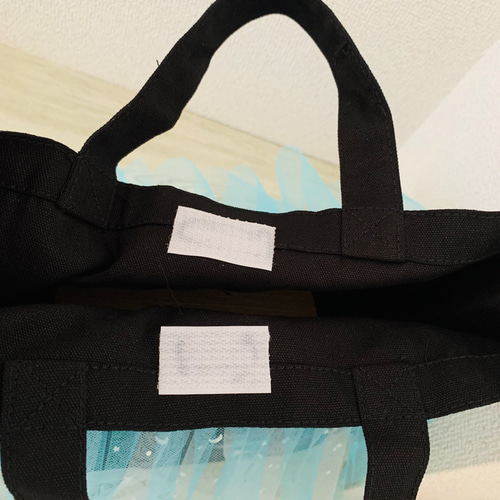 三つ編み風リボントートバッグ♡大人ダークグレー♡グログランリボン