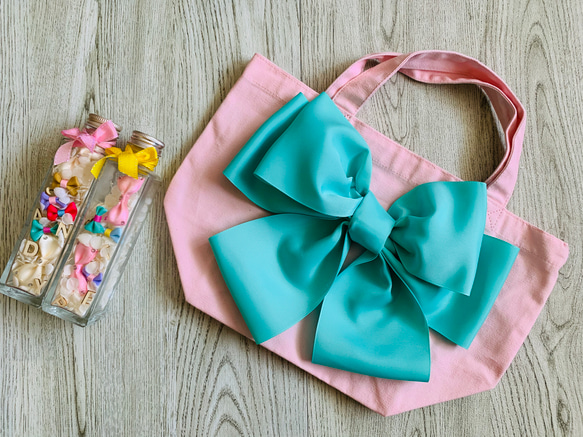 お姫様カラー♡でかリボントートバッグ♡グログランリボンM