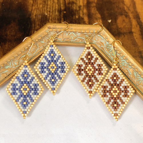 オルテガ チェーン ピアス 一覧（オルテガ柄レザーピアス/イヤリング  