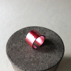 緋銅「鎚目のリング」12mm幅/薄厚 4枚目の画像