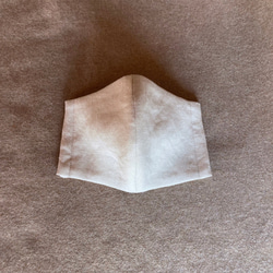 リネンツイルと４重ガーゼ【アイボリー】Mサイズ・立体マスク 3枚目の画像