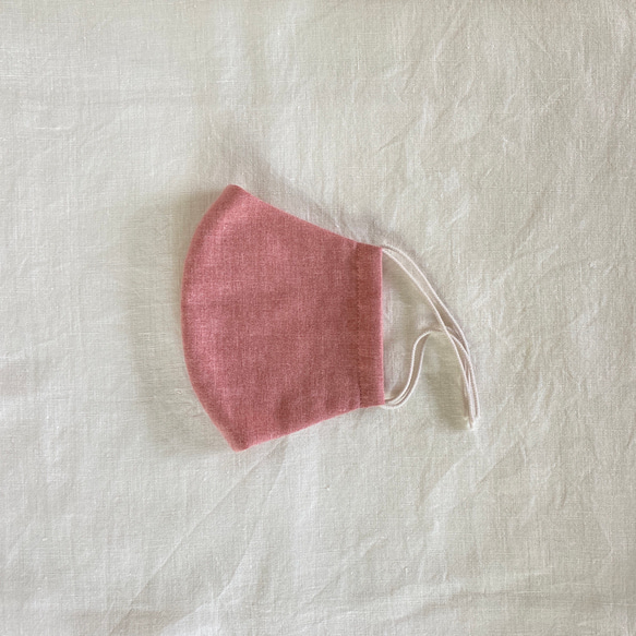 ストーンウォッシュ調ダブルガーゼ【ピンク】・Lサイズ・立体マスク 3枚目の画像