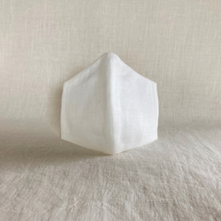 リトアニアリネン【オフホワイト】・Lサイズ・立体マスク 2枚目の画像