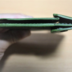 【栃木レザー】薄い二つ折り財布　ミニ小銭入れセット　マネークリップタイプ　2WAY　ダークブルー 7枚目の画像