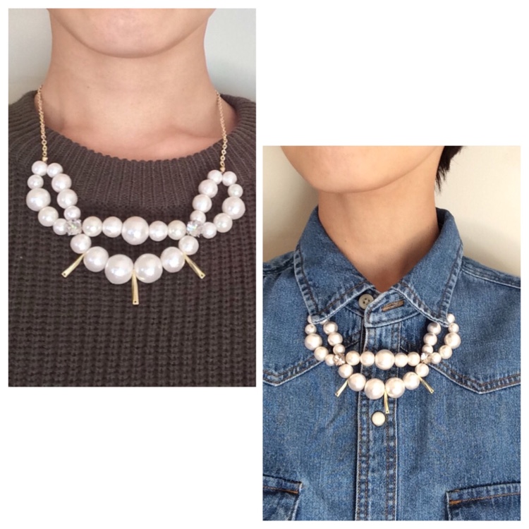 コットンパールのデザインネックレス