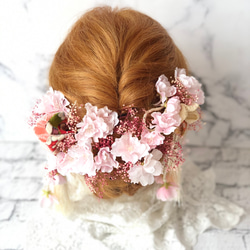 【成人式振袖・卒業式袴に❤︎】桜とかすみ草の髪飾り 2枚目の画像