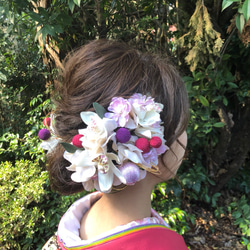 【成人式振袖・卒業式袴に❤︎】アーティフィシャルフラワーの髪飾り（水引ピンク） 10枚目の画像