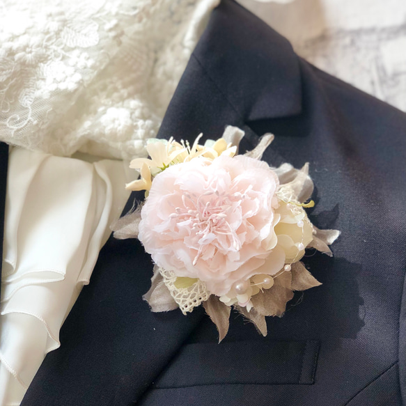 ピオニーのコサージュ（ピンク）卒業式・入学式・結婚式に♫ 3枚目の画像