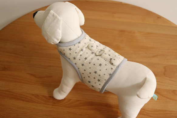 犬猫専用お洋服ハーネス　【コットンスター】 2枚目の画像