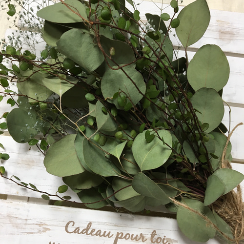 専用＊感謝sale＊ラムズイヤー＆グニユーカリ　白シルバードライフラワースワッグ 専用＊感謝sale＊ラムズイヤー＆グニユーカリ 白シルバードライ