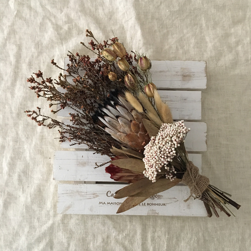 プロテアニオベとロビンのネイティブスワッグ ドライフラワー himari 