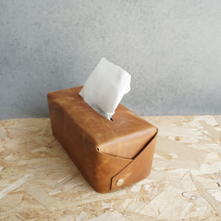 紳士衛生紙盒 | 蠟染黃 |皮革衛生紙套 | 蠟染牛皮 第2張的照片